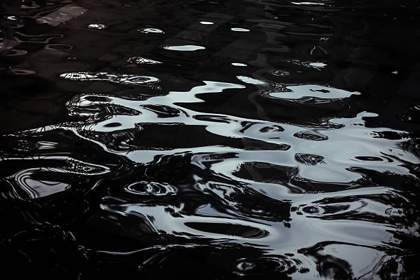 Close-up of dark petroleum liquid